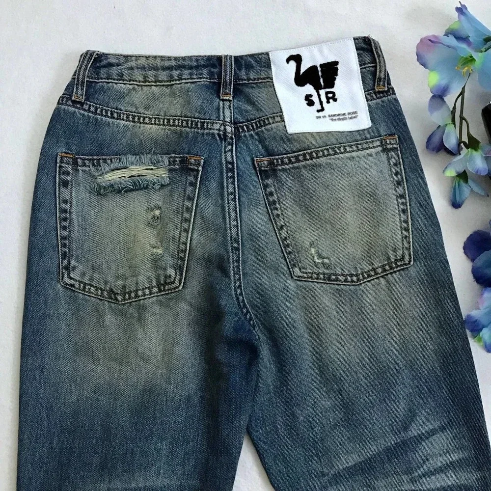 Free People Sandrine Rose NWT Medium Wash Distressed Jeans Women Various